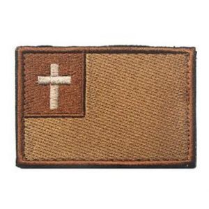 Tactical Embroidery Patch Airsoft Morale Patch 1 Christian Flag Tactical Embroidery Patch Hook & Loop Morale Patch Military Patch for Clothing Accessory Backpack Armband (tan)