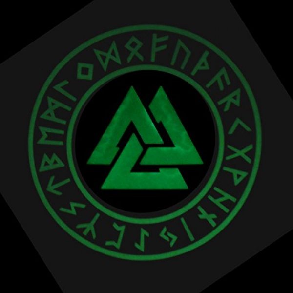 LEGEEON Airsoft Morale Patch 3 LEGEEON Glow Dark Valknut Norse Heathen Rune Odin Viking Runic Pagan Morale PVC Rubber Touch Fastener Patch