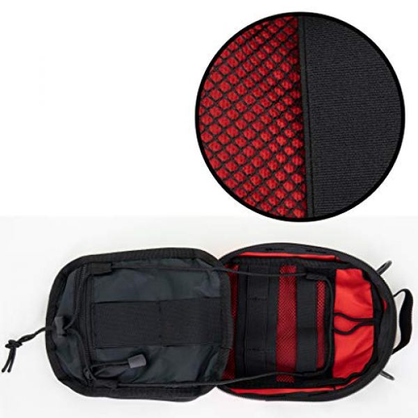 LINE2design Tactical Pouch 6 LINE2design First Aid (Ifak) Molle Pouch - EMT Emergency Medical Trauma Bag Outdoor Tactical EDC Rescue Utility Gear Pouch for Hiking Gunshot Stop Bleeding Includes USA Patch - Red