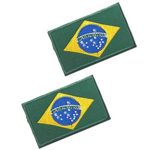 Tactical Embroidery Patch Airsoft Morale Patch 1 2pcs Brazil Flag Embroidery Patch Military Tactical Morale Patch Badges Emblem Applique Hook Patches for Clothes Backpack Accessories
