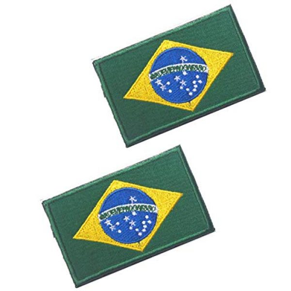 Tactical Embroidery Patch Airsoft Morale Patch 1 2pcs Brazil Flag Embroidery Patch Military Tactical Morale Patch Badges Emblem Applique Hook Patches for Clothes Backpack Accessories