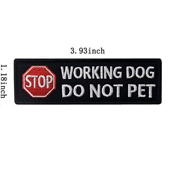 ODSP Airsoft Morale Patch 3 Service Dog No Touch No Talk, Ignore Me I'm Working, Do Not Pet Tactical Military Morale Embroidered Patches with Fastener Hook and Loop Backing