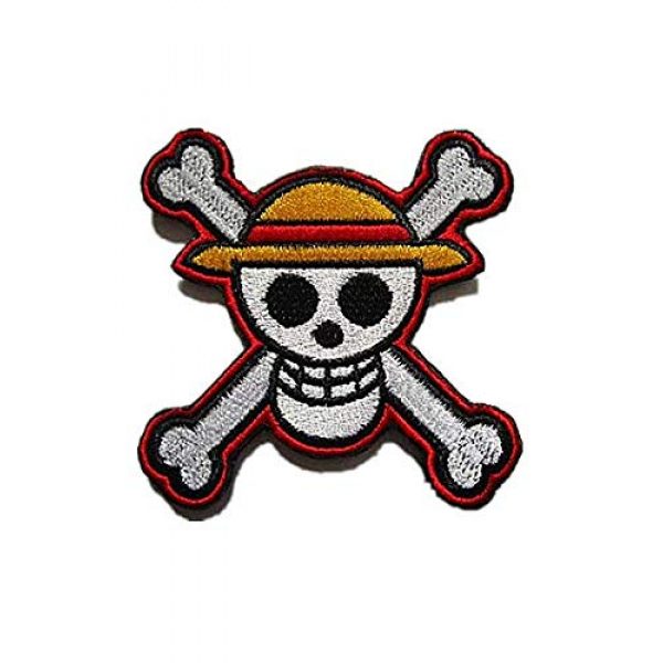 Embroidery Patch Airsoft Morale Patch 1 One Piece Japanese Anime' Luffy Skull Military Hook Loop Tactics Morale Embroidered Patch