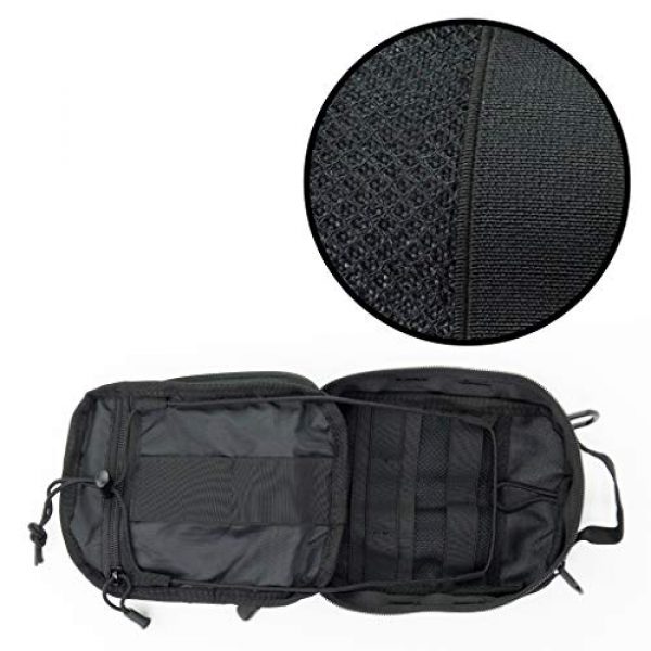 LINE2design Tactical Pouch 5 LINE2design First Aid (Ifak) Molle Pouch - EMT Emergency Medical Trauma Bag Outdoor Tactical EDC Rescue Utility Gear Pouch for Hiking Gunshot Stop Bleeding Includes USA Patch - Black