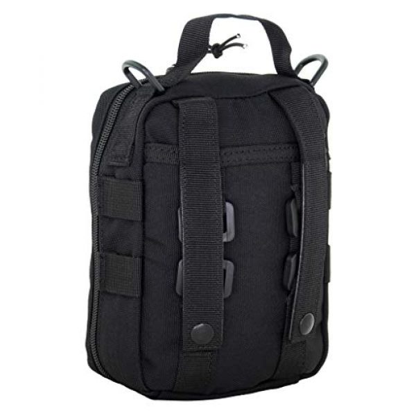LINE2design Tactical Pouch 4 LINE2design First Aid (Ifak) Molle Pouch - EMT Emergency Medical Trauma Bag Outdoor Tactical EDC Rescue Utility Gear Pouch for Hiking Gunshot Stop Bleeding Includes USA Patch - Black