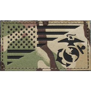 Tactical Embroidery Patch Airsoft Morale Patch 1 USA Flag Marine Corps USMC Navy Infrared Reflective IR Patch Military Tactical Morale Patch Badges Emblem Applique Hook Patches for Clothes Backpack Accessories