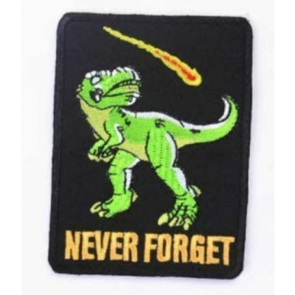 Tactical Embroidery Patch Airsoft Morale Patch 1 Never Forger Tyrannosaurus T-Rex Dinosaur Comet Tactical Embroidery Patch Hook & Loop Morale Patch Military Patch for Clothing Accessory Backpack Armband