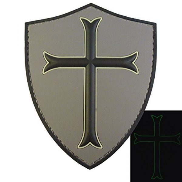 LEGEEON Airsoft Morale Patch 1 LEGEEON ACU US Navy Seals DEVGRU Crusaders Templar Knight Cross GITD Morale PVC 3D Hook Loop Patch