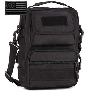 Protector Plus Tactical Pouch 1 Protector Plus Tactical Messenger Bag Men Military MOLLE Sling Shoulder Pack Tool Briefcase Assault Gear Handbags Outdoor Utility Carry Satchel (Patch Included)