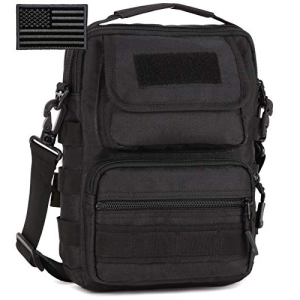Protector Plus Tactical Pouch 1 Protector Plus Tactical Messenger Bag Men Military MOLLE Sling Shoulder Pack Tool Briefcase Assault Gear Handbags Outdoor Utility Carry Satchel (Patch Included)