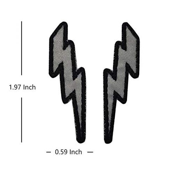 APBVIHL Airsoft Morale Patch 2 IR Infrared Reflective Lightning Bolt Patch Set, Military Tactical Morale Emblem Hook and Loop Fastener Backing Motorcycle MC Patches Armband Badges for Clothing Accessory Backpack