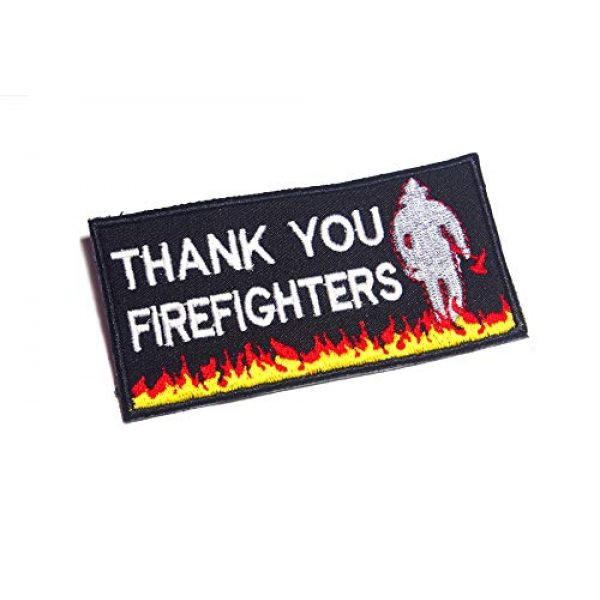 AstroG Airsoft Morale Patch 1 AstroG @ BP26 Thin Red line Firefighter Rescue Quotes Thank You Embroidered Morale Patch for Sew-on Only 4X2 inch (Thank You)