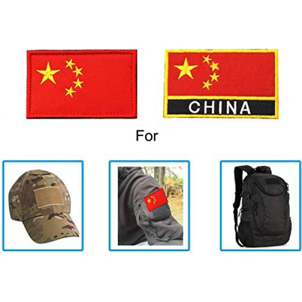 TopAAA Airsoft Morale Patch 4 TopAAA China CN Flag Military Embroidered Tactical Patch Morale Shoulder Applique 2packs