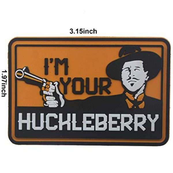 Zhikang68 Airsoft Morale Patch 2 I'm Your Huckleberry PVC Patch Funny Tactical Morale Hook & Loop Badg Armband Emblem for Clothes Caps Jackets with Hook Backing
