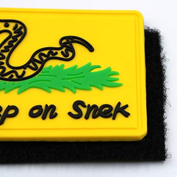MUNAN Airsoft Morale Patch 5 No Step On Snek Tactical PVC Patch No Step On Snek Badge Sew On Patches Hook-Back Adhesion(Yellow
