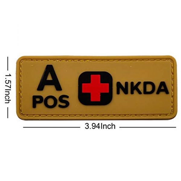ODSP Airsoft Morale Patch 6 Tactical Blood Type A+ Positive POS PVC Rubber Patch, DIY Emblem Military Medic Morale Patches Medical Armband Badges, Hook-Fastener Backing, 3.94 x 1.57 Inch, Bundle 4 Pieces