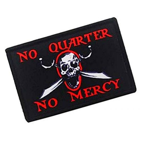 Fine Print Patch Airsoft Morale Patch 2 No Quarter No Mercy Pirate Skull Military Hook Loop Tactics Morale Printed Patch