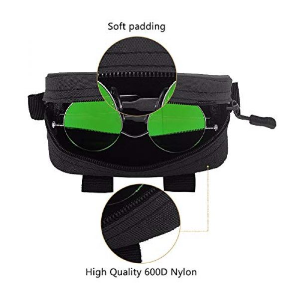 Huenco Tactical Pouch 3 Tactical Molle Sunglasses Case Portable Anti-Shock Clamshell Carry Eyeglasses Hard Case Outdoor Hunting Goggle Mag Pouch