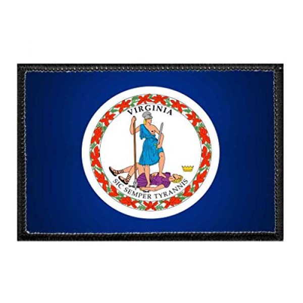 P PULLPATCH Airsoft Morale Patch 1 Virginia State Flag - Color | Hook and Loop Attach for Hats, Jeans, Vest, Coat | 2x3 in | by Pull Patch