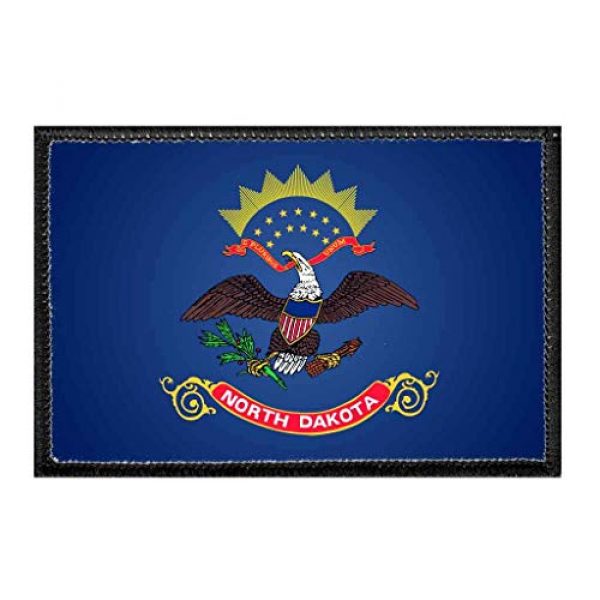 P PULLPATCH Airsoft Morale Patch 1 North Dakota State Flag - Color | Hook and Loop Attach for Hats, Jeans, Vest, Coat | 2x3 in | by Pull Patch