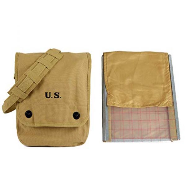 OLEADER Tactical Pouch 3 OLEADER WW2 Military Map Case Shoulder Bag Canvas Messenger bag with Inner Pouch Canvas Khaki)