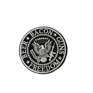 Appalachian Spirit Airsoft Morale Patch 1 Beer Bacon Guns Freedom 3" Embroidered Patch DIY Iron or Sew-on Decorative Vacation Travel Souvenir Applique Biker Emblem Badge Military Veteran Tactical Funny Humor