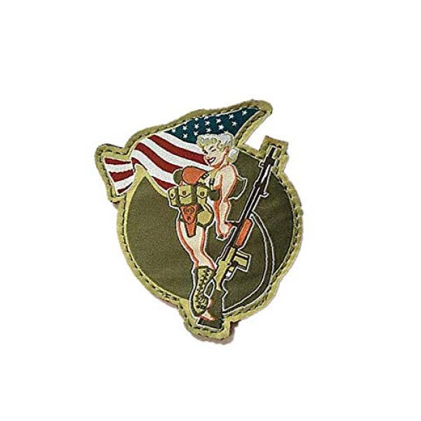 Embroidery Patch Airsoft Morale Patch 2 Bar Girl Pin Up Military Hook Loop Tactics Morale Patch