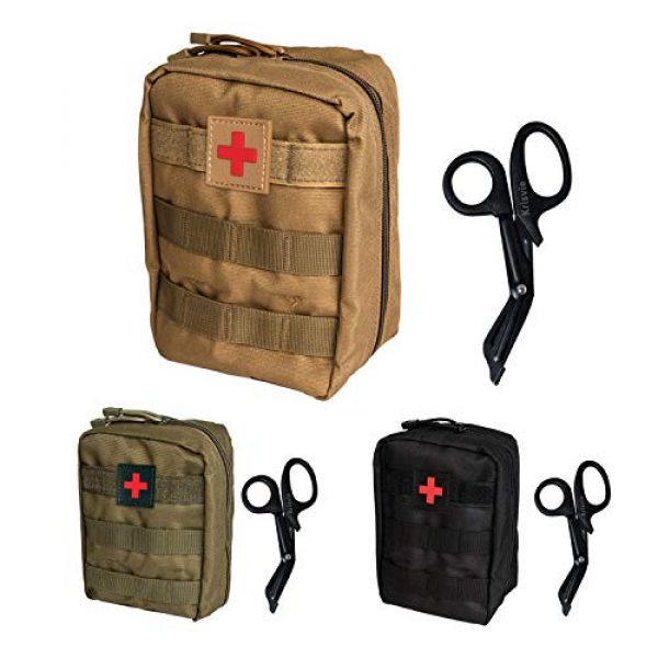 Krisvie Tactical Pouch 1 Krisvie Tactical EMT Pouch 1000D Nylon Molle First Aid Bag for Outdoor (Tan)