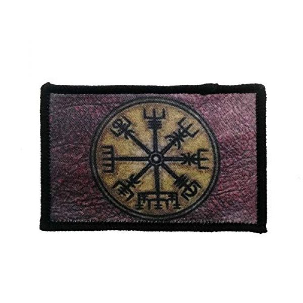 Cute-Patch Airsoft Morale Patch 1 Retro Vikings Compass Iron On Patch Norse Rune Badge Tactical Military Army Emblem