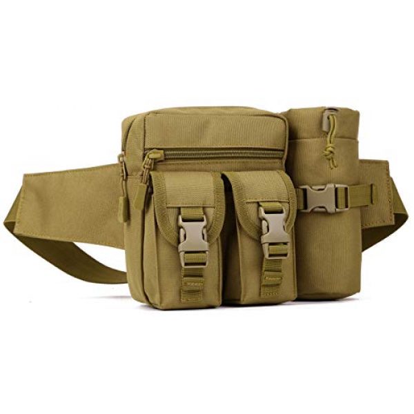 Protector Plus Tactical Pouch 1 Protector Plus Tactical Fanny Pack with Detachable Water Bottle Holder Pouch Military Running Waist Bag Sling Hip Belt MOLLE Army Lumbar Gear Pocket