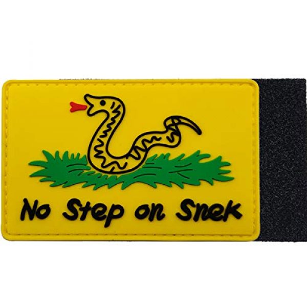 ODSP Airsoft Morale Patch 5 No Step On Snek Military Morale PVC Patch, Tactical Emblem Badges Appliques Hook and Loop Fasteners Backing, 3.15 x 1.97 Inch, Bubble of 2 Pieces