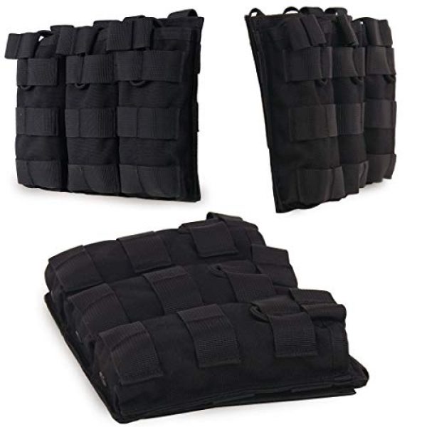 Aoutacc Tactical Pouch 3 Aoutacc Tactical Magazine Pouch Holder MOLLE Triple Open-Top Mag Pouch with D-Ring Grimlock Locking for M4 M16 AR-15 Magazines