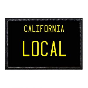 P PULLPATCH Airsoft Morale Patch 1 Local - California License Plate Morale Patch | Hook and Loop Attach for Hats, Jeans, Vest, Coat | 2x3 in | by Pull Patch
