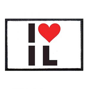 P PULLPATCH Airsoft Morale Patch 1 I Love Illinois Bold Morale Patch | Hook and Loop Attach for Hats, Jeans, Vest, Coat | 2x3 in | by Pull Patch