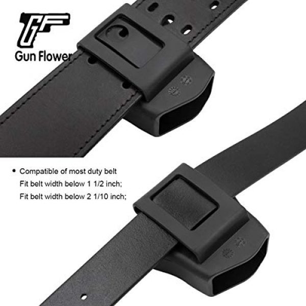 GUN & FLOWER Tactical Pouch 5 Gun&Flower Polymer Handcuff Holder | Handcuff Pouch for Duty Belt with Secure Snap Handcuff Holster Standard Hard Open asp Handcuff Case Law Enforcement hinged S&W hinged Handcuffs Cases Police