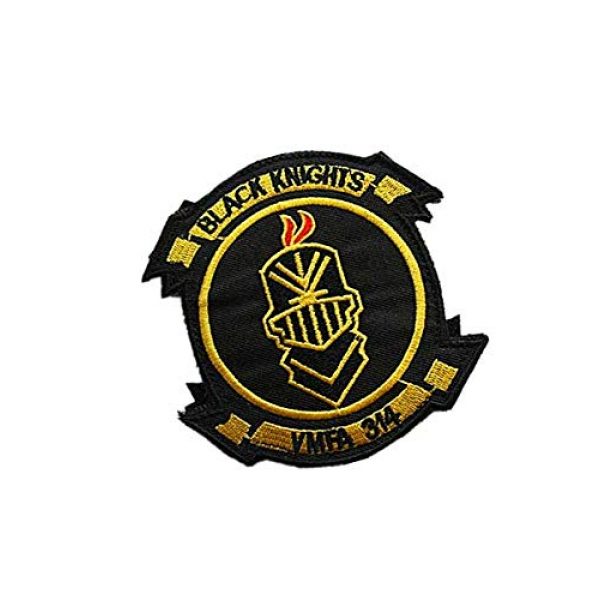 Embroidery Patch Airsoft Morale Patch 2 USMC VMFA 314 Black Knights Military Hook Loop Tactics Morale Embroidered Patch (color1)