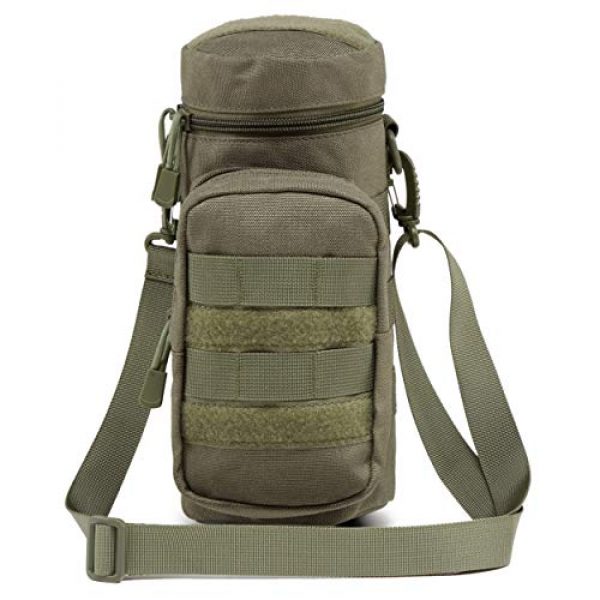 Azarxis Tactical Pouch 1 Azarxis Water Bottle Pouch Holder, Tactical MOLLE Hydration Carrier Bag Sling Case with Extra Accessory Pouch and Detachable Shoulder Strap for Backpack Camping Travel Outdoor Activities