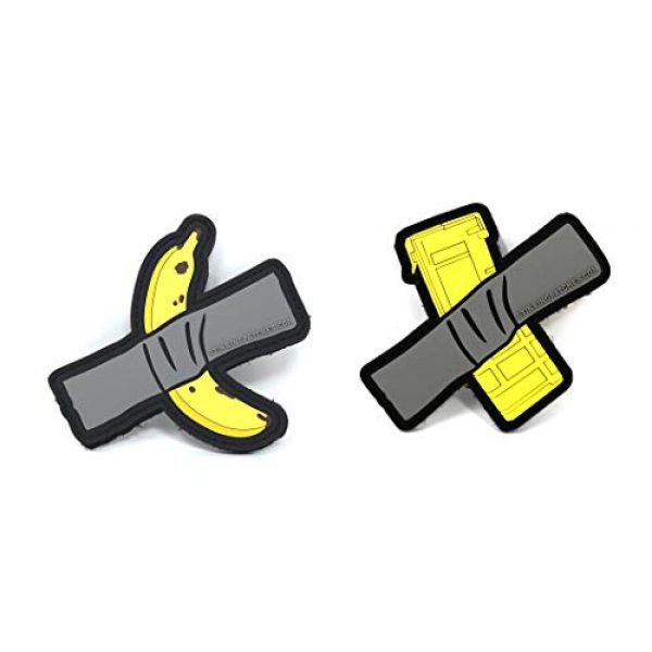 Stinking Patch Co. Airsoft Morale Patch 1 Duct Tape Pop Art Banana and Banana Clip PVC Hook and Loop Patch Bundle