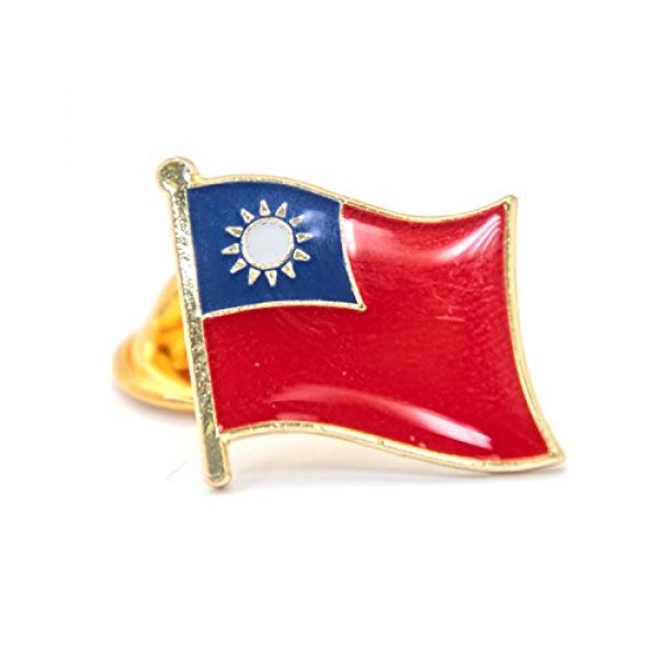 A-ONE Airsoft Morale Patch 5 A-ONE 2PCS Pack-Taiwan Flag Patch+Taiwan Lapel Pin, Morale Patch International Embroidered Stick On, Iron On or Sew On Flag Patch