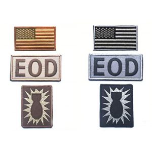 Tactical Embroidery Patch Airsoft Morale Patch 1 6pcs EOD Explosive Ordinance Disposal Tactical Embroidery Patch Hook & Loop Morale Patch Military Patch for Clothing Accessory Backpack Armband (6pcs)