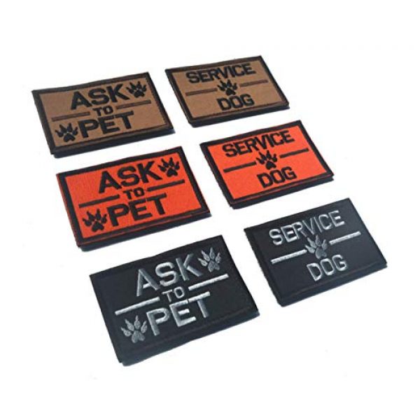 GrayCell Airsoft Morale Patch 3 2 Pack Homiego Ask to Pet Embroidered Tactical Morale Patch Badge for Dog Harness & Vest