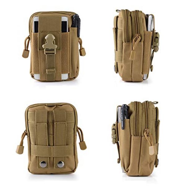 ASkinds Tactical Pouch 4 Tactical Pouch Multipurpose Waist Belt Bag Waterproof Nylon Cell Phone Holster Holder Phone Carrying Case Organizer Security Wallet Purse for Outdoor Men Camping Hiking(Khaki)