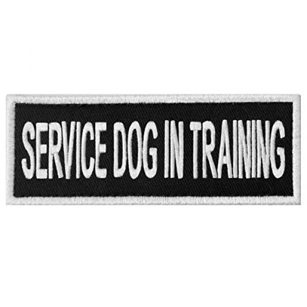 EmbTao Airsoft Morale Patch 1 Service Dog in Training Sign Vests/Harnesses Patch Embroidered Badge Fastener Hook & Loop Emblem, 6 X 2 Inches