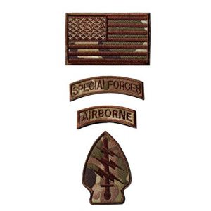 Tactical Embroidery Patch Airsoft Morale Patch 1 USA Flag & Special Forces & Airborne Embroidery Patch Military Tactical Morale Patch Badges Emblem Applique Hook Patches for Clothes Backpack Accessories