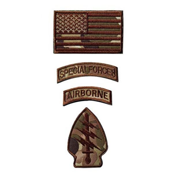 Tactical Embroidery Patch Airsoft Morale Patch 1 USA Flag & Special Forces & Airborne Embroidery Patch Military Tactical Morale Patch Badges Emblem Applique Hook Patches for Clothes Backpack Accessories