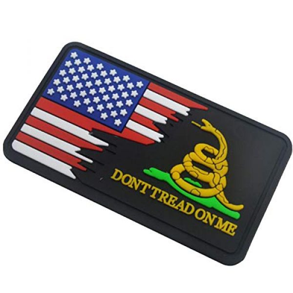 ODSP Airsoft Morale Patch 5 3D PVC Don't Tread On Me and USA Flag Tactical Military Morale Fastener Hook Patch 3.15x1.97 inch Sized 2PCS