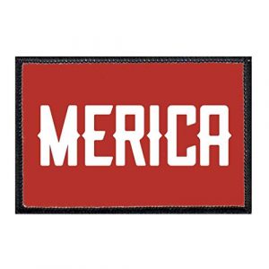 P PULLPATCH Airsoft Morale Patch 1 Merica Morale Patch | Hook and Loop Attach for Hats, Jeans, Vest, Coat | 2x3 in | by Pull Patch
