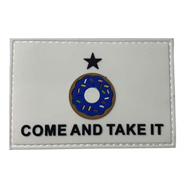 PakedDeals Airsoft Morale Patch 1 Come and Take It Donut Blue Patch Hook & Loop Gear Bag Vest Police Texas Funny Patch