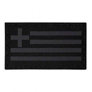 Tactical Freaky Airsoft Morale Patch 1 IR Blackout Greek Greece Flag Hellenic Hellas 3.5x2 Infrared IFF Tactical Morale Fastener Patch