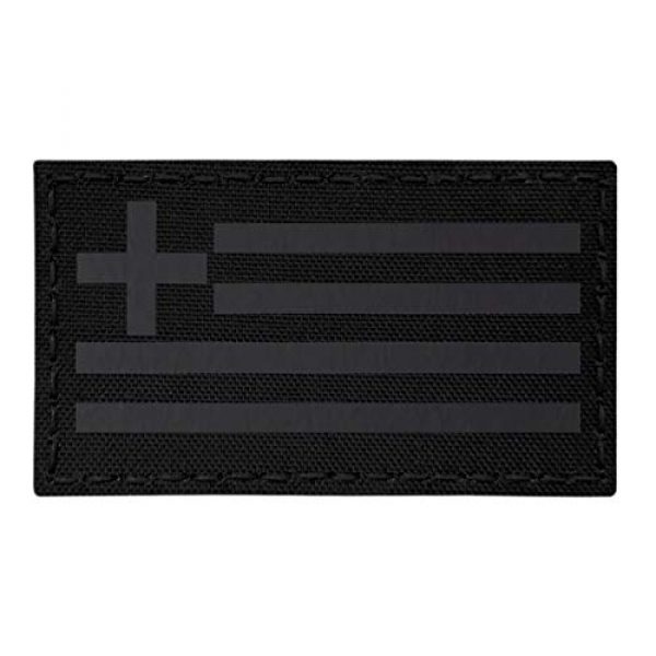 Tactical Freaky Airsoft Morale Patch 1 IR Blackout Greek Greece Flag Hellenic Hellas 3.5x2 Infrared IFF Tactical Morale Fastener Patch